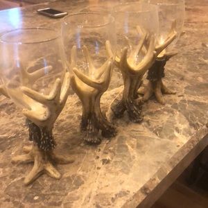 Set of 4 antler wine glasses